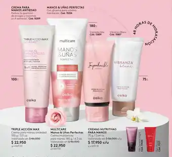 Ésika TRIPLE ACCIÓN MAX Crema para manos antiedad 100 g / 3.5 oz. oferta