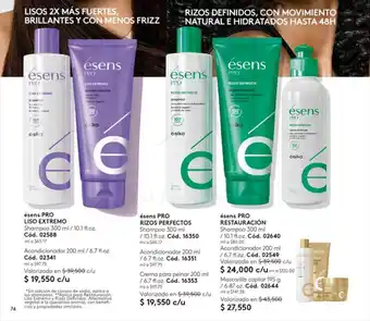 Ésika ésens PRO LISO EXTREMO Shampoo 300 ml / 10.1 fl.oz. - Acondicionador 200 ml / 6.7 fl.oz. oferta