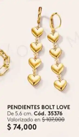 Ésika PENDIENTES BOLT LOVE De 5.6 cm. oferta