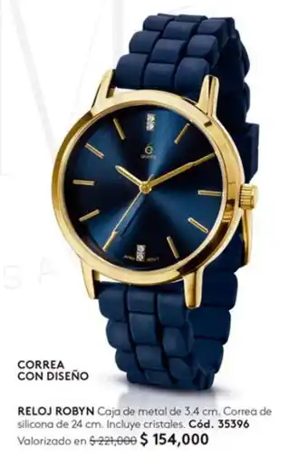 RELOJ ROBYN Caja de metal de 3.4 cm. Correa de silicona de 24 cm.