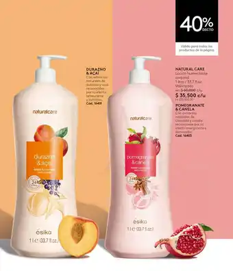 Ésika NATURAL CARE DURAZNO & AÇAÍ - POMEGRANATE & CANELA 1 litro / 33.7 fl.oz. oferta