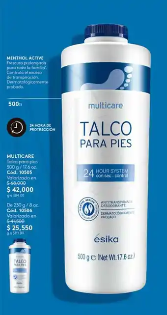 Ésika MULTICARE Talco para pies 500 g / 17.6 oz. oferta