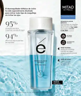 Ésika DESMAQUILLADOR BIFÁSICO Desmaquillador de maquillaje APA para rostro, ojos y labios 125 ml / 3,3 fl.oz. oferta