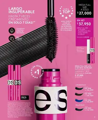 Ésika EN SET MEGA FULL SIZE (A ELEGIR) + PLUMÓN EYE PRO TONO NEGRO EXTREMO oferta