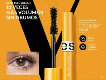 Ésika MEGA FULL VOLUME Máscara efecto volumen a prueba de agua tono negro 8 g/.28 oz. oferta