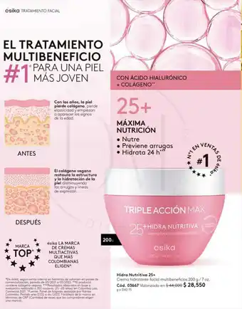Ésika Hidra Nutritiva 25+ Crema hidratante facial multibeneficios 200 g/7 oz. oferta