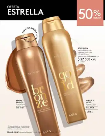 Ésika BODYGLOW Loción hidratante corporal luminosa 210 ml /7 fl.oz. oferta