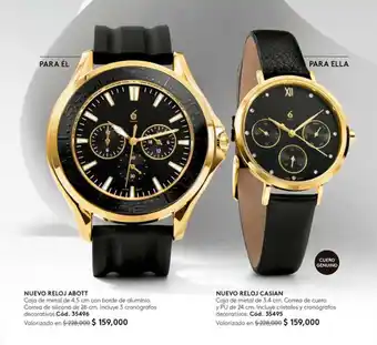 Ésika NUEVO RELOJ ABOTT Caja de metal de 4.5 cm con borde de aluminio. Correa de silicona de 26 cm. + 3 cronógrafos decorativos oferta