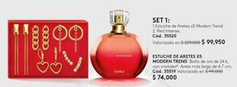 Ésika SET 1 Estuche de Aretes x5 Modern Trend + Red Intense oferta