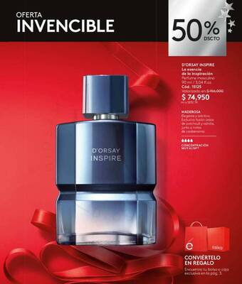 Ésika D'ORSAY INSPIRE La esencia de la inspiración Perfume masculino 90 ml/3,04 fl. oz. oferta