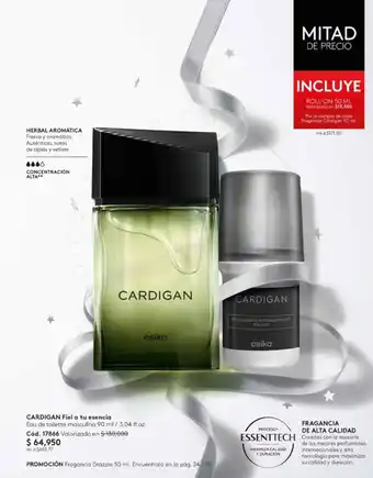 Ésika CARDIGAN Fiel a tu esencia Eau de toilette masculino 90 ml / 3,04 fl.oz. oferta