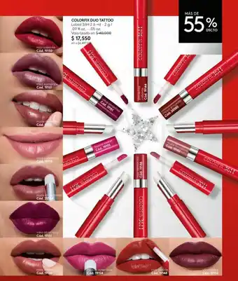 Ésika COLORFIX DUO TATTOO Labial 36H 2.6 ml-2g/ .09 fl.oz. - .05 oz. oferta