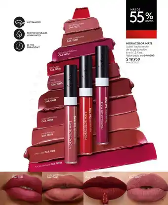 Ésika HIDRACOLOR MATE Labial liquido mate de larga duración 6 ml / .2 fl. oz. oferta