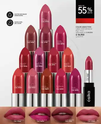 Ésika COLOR ADDICTION Labial mate hidratante 4 g/.14 oz. oferta
