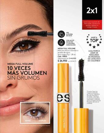 Ésika MEGA FULL VOLUME Máscara efecto volumen a prueba de agua tono negro 8 g/ .28 oz. oferta