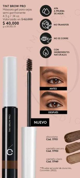 Ésika TINT BROW PRO Máscara gel para cejas semi-permanente 4.3 g/.14 oz. oferta