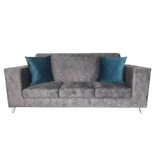 Alkomprar Sofá Praga TUKASA Velvet Gris 3 Puestos oferta