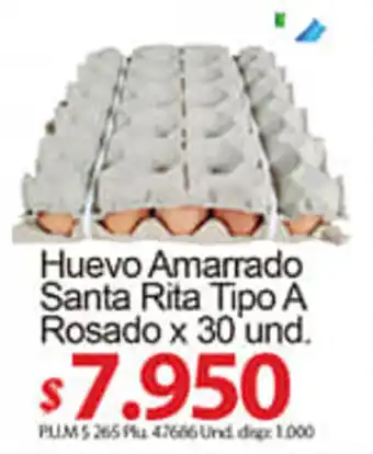 Huevo Amarrado Santa Rita Tipo A Rosado 30 und.