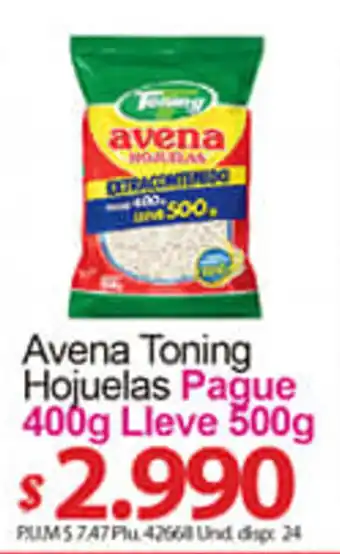 Caribe Supermercados Avena Toning Hojuelas Pague 400g Lleve 500g oferta