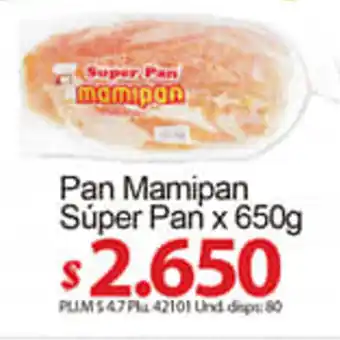 Caribe Supermercados Pan Mamipan Súper Pan 650g oferta