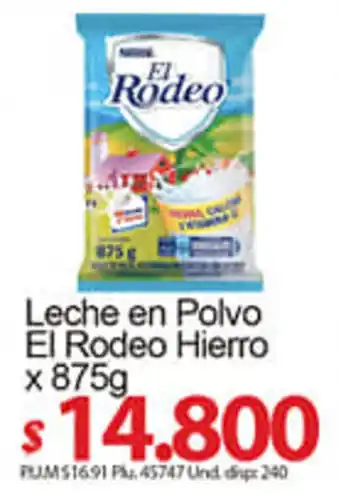 Leche en Polvo El Rodeo Hierro 875g