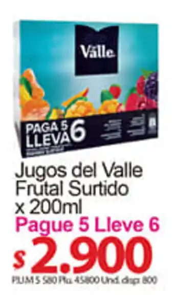 Caribe Supermercados Jugos de Valle Frutas Surtido 200ml oferta