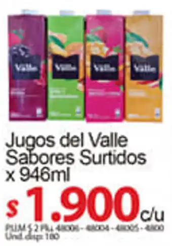 Caribe Supermercados Jugos de Valle Sabores Surtidos 946ml oferta