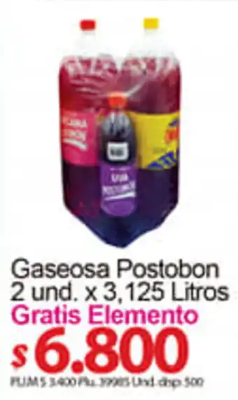 Caribe Supermercados Gaseosa Postobon 2 und. x 3.125L oferta