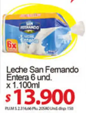 Leche San Fernando Entera 6x1.100ml