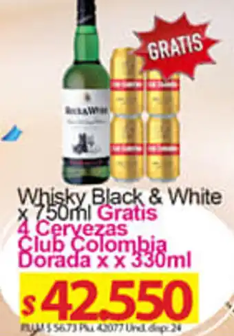 Caribe Supermercados Whisky Black & White 750ml oferta