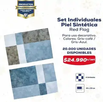 Tiendas D1 Set Individuales Piel Sintética Red Flag oferta