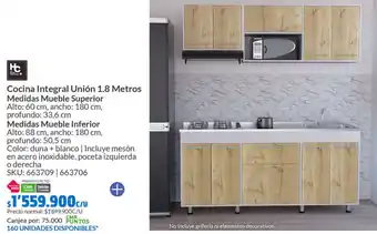Homecenter Cocina Integral Unión 1.8 Metros oferta