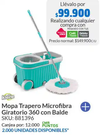 Homecenter Mopa Trapero Microfibra Giratorio 360 con Balde oferta