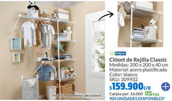 Homecenter Clóset de Rejilla Classic 200 x 200 x 40 cm oferta