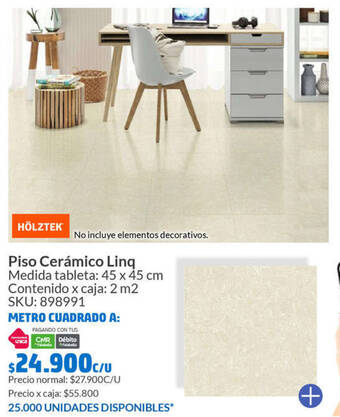 Homecenter Piso Cerámico Linq 45 x 45 cm oferta