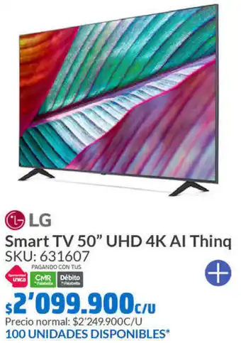Homecenter LG Smart TV 50" UHD 4K AI Thing oferta