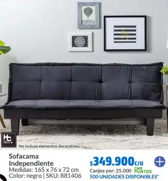 Homecenter Sofacama Independiente 165 x 76 x 72 cm oferta