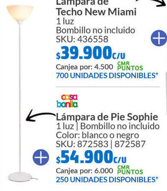 Homecenter Lámpara de Pie Sophie 1 luz oferta