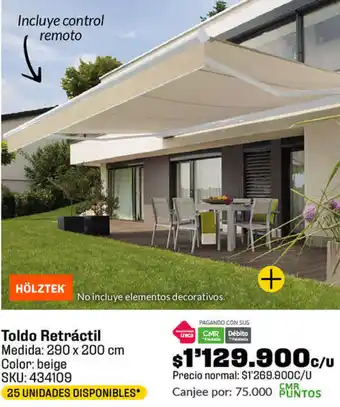 Homecenter Toldo Retráctil 290 x 200 cm oferta