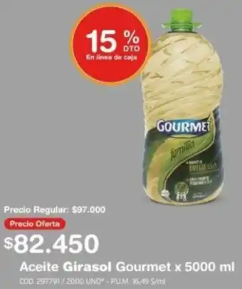 Makro Aceite Girasol Gourmet x 5000ml oferta
