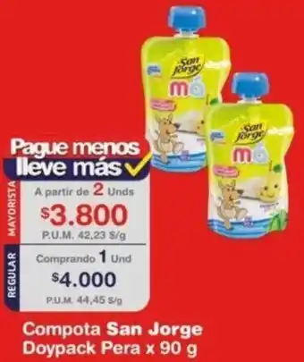 Makro Compota San Jorge Doypack Pera x 90 g oferta