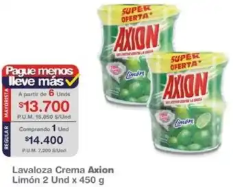 Makro Lavaloza Crema Axion Limón 2 Und x 450 g oferta