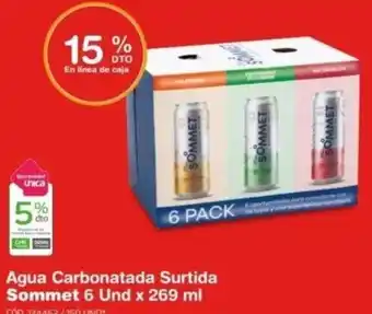 Makro Agua Carbonatada Surtida Sommet 6 Und x 269 ml oferta