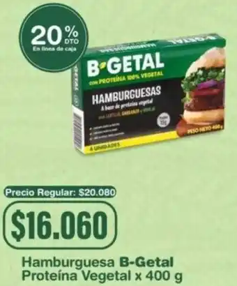 Makro Hamburguesa B-Getal Proteína Vegetal x 400 g oferta