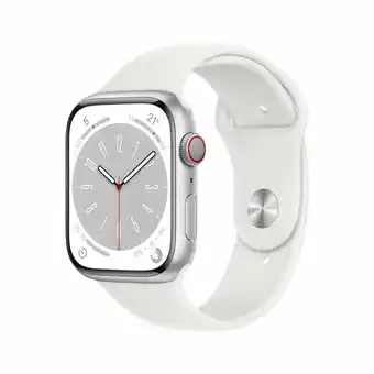 Alkomprar Apple watch series 8 gps + cellular de 45 mm caja de aluminio en plata, correa deportiva blanca oferta