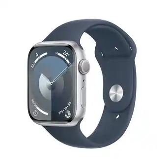 Alkomprar Apple watch series 9 gps de 45 mm caja de aluminio en plata, correa deportiva azul tempestad talla s|m oferta