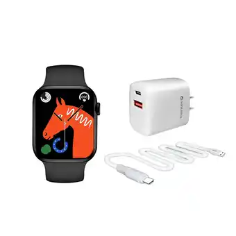 Alkomprar Reloj inteligente esenses 53.3 mm sw-28 negro + cargador de pared usb-c + cable de carga tipo c oferta