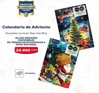 Tiendas D1 Calendario de Adviento Chocolates con leche. Peso neto 50 g. oferta