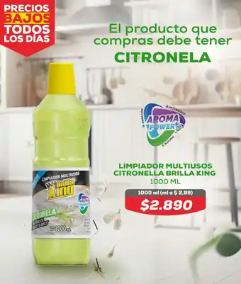 Tiendas D1 LIMPIADOR MULTIUSOS CITRONELLA BRILLA KING 1000 ML oferta