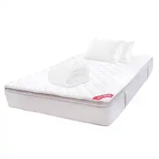 Alkomprar Combo SPRING: Colchón Queen Resortado Rest Cloud 160 x 190 cm + 2 Almohadas Siliconadas cm + Protector de Colchón oferta